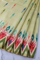 Cream Pochampally Cotton