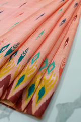 Peach Pochampally Cotton