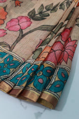 Brown-Tan Linen Chanderi