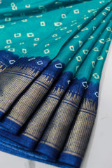 Teal Blue Dola Silk