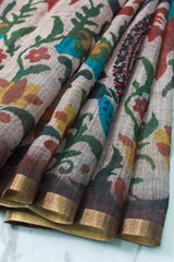 Teal blue Linen Cotton