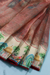Maroon Tissue Organza