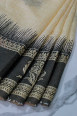 Black Tussar Silk