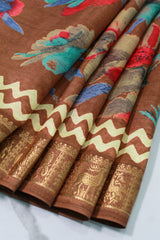 Chocolate Brown Jute Silk
