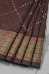 Chocolate Brown Tussar Silk