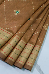 Coffee Brown Tussar Silk