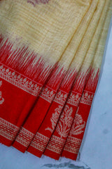 Magenta Red Tussar Silk