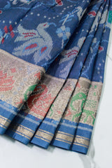 Navy Blue Zari Kota Cotton