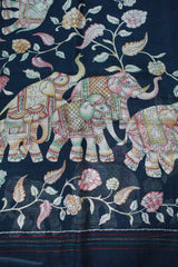 Forest Motif Black Kota Cotton