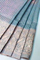 Powder Blue Chanderi Cotton Silk