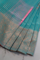 Sky Blue Chanderi Cotton Silk