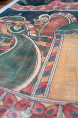 Greenish Black Linen Chanderi