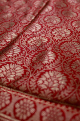 Light Terracotta Red Semi-Banarasi