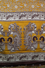 Mustard Yellow Maheswari Cotton with Floral Kalamkari Print