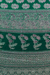 Emarald Green Modal Silk (Mirror Work) with Ajrakh Block Print