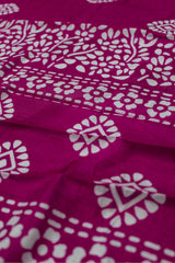 Wine Printed Cotton Saree