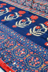 Red Moss Silk (Mirror Work) with Bandhini Print