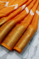Mango Yellow Semi Jute silk