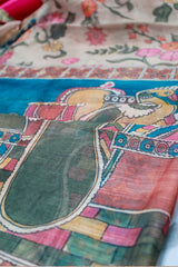 Brown-Tan Linen Chanderi