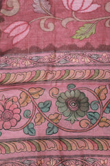 Terracotta Red Linen with Floral Print