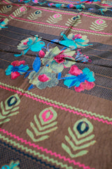 Chocolate Brown Jute Silk