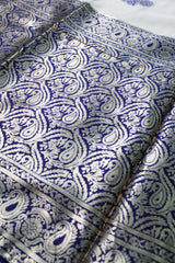 Navy Blue Tussar Silk