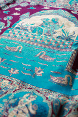 Narrative Motif Purple Tussar Silk