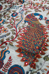 Teal Blue Tussar Silk