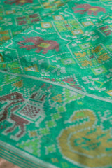 Parrot Green Zari Kota Cotton