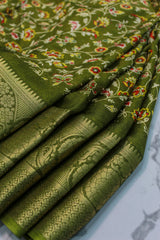 Olive Green Art Silk