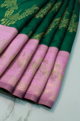 Green Semi-Banaras Silk