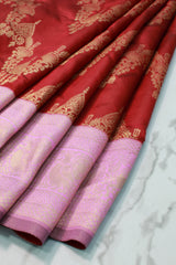 Maroon Semi-Banaras Silk