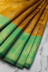 Mustard Yellow Semi-Banaras Silk