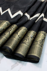 Black Semi Jute silk